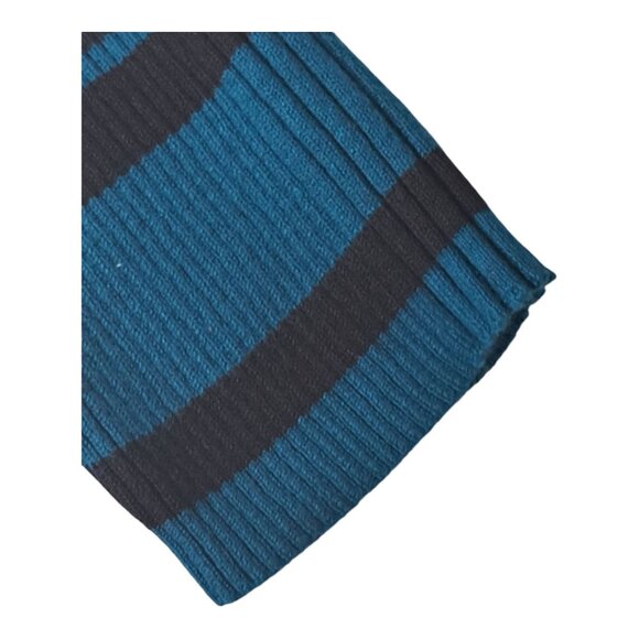 United States Sweaters XL V-Neck Pullover Turquoise Blue Black Striped Stretch - Picture 14 of 16